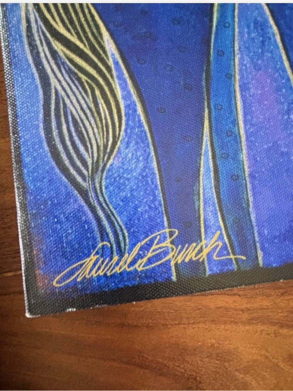 Laurel Burch Mares Vibrant Blue & Purple Horse Art Duo Canvas - Picture 2 of 7